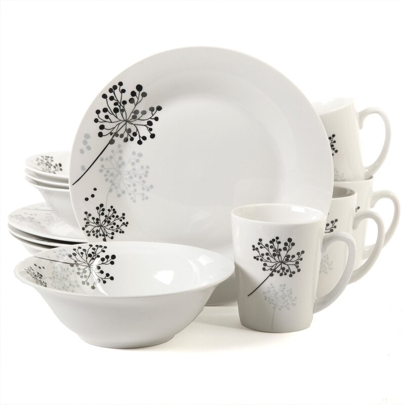 Gibson 12pc Dinnerware Set With Black Cherry Pattern Wayfair 5323